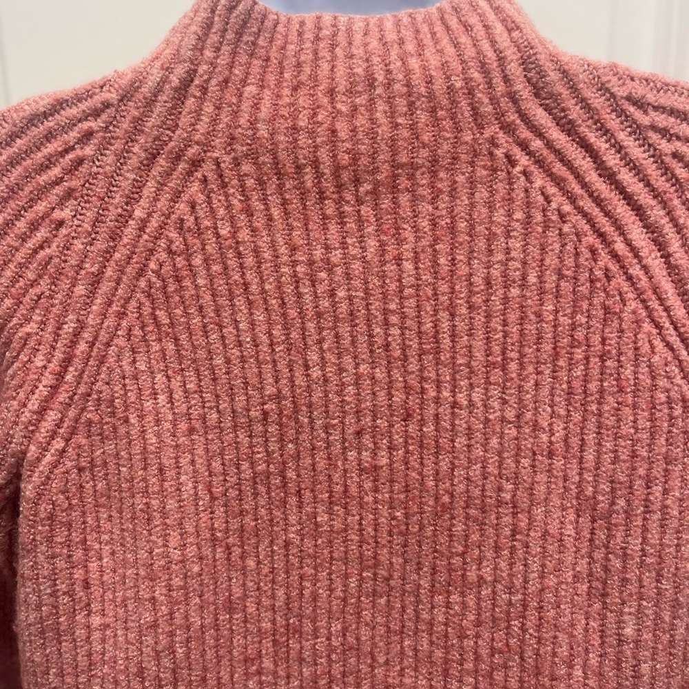 Madewell  Northfield Mock neck Sweater Heather Poinsetta Pink Size S H3339 - Picture 13 of 13